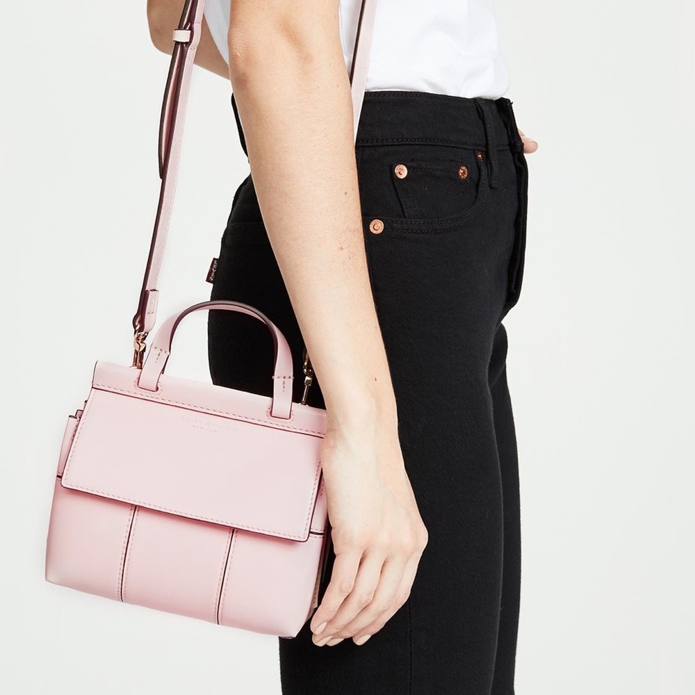Tory Burch Block T mini satchel purse in shell pink. NWOT